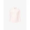 Drake's Mens Pink Ticking Striped Cotton Oxford Shirt In Pink