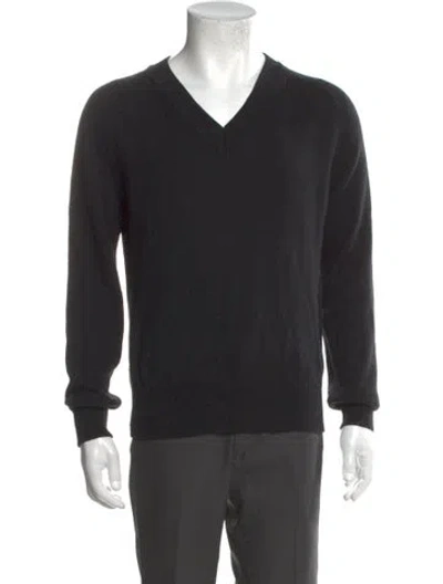 Pre-owned Drake's Merino Wool Collar Pullover In Green