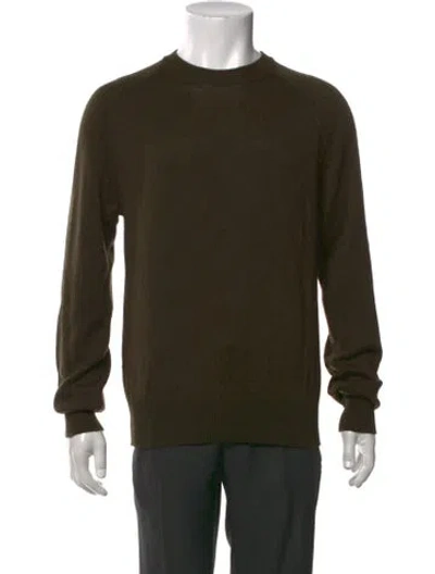 Pre-owned Drake's Merino Wool Crew Neck Pullover In Green