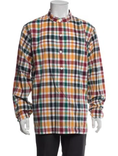 Pre-owned Drake's Plaid Print Long Sleeve Shirt In Blue