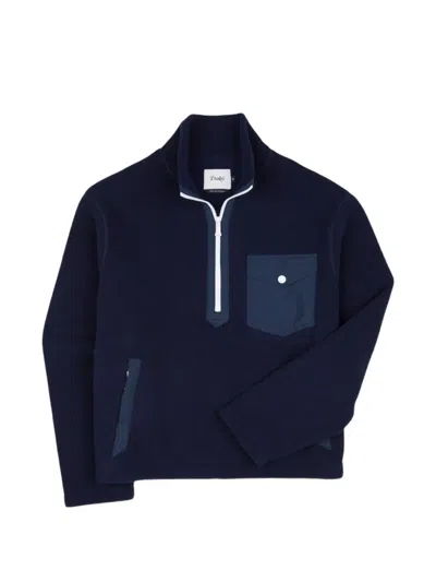 Drake's Shell-trimmed Fleece Half-zip Jacket In Multi