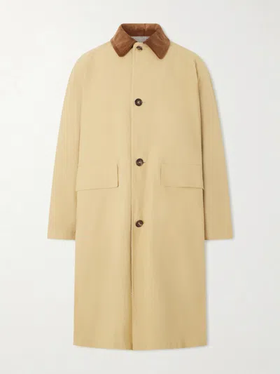 Drake's Reversible Corduroy-trimmed Cotton And Linen-blend Jacket In Neutral