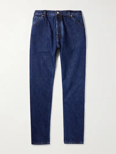 Drake's Indigo Stone Wash 14.2oz Japanese Selvedge Jeans In 200 Stone