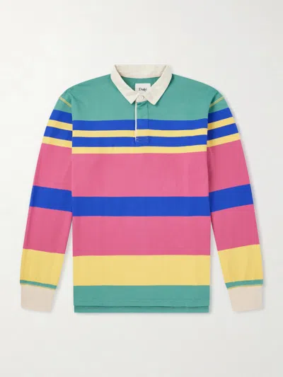 Drake's Striped Cotton-jersey Polo Shirt In Multi