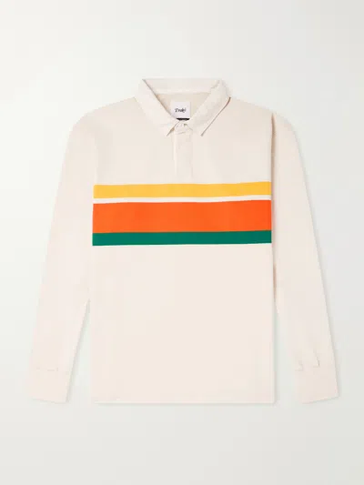 Drake's Striped Cotton-jersey Polo Shirt In Multi