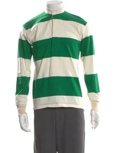 Pre-owned Drake's Striped Long Sleeve Shirt In Green