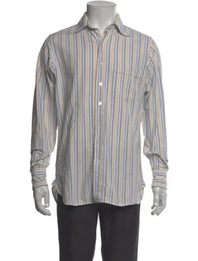 Pre-owned Drake's Striped Long Sleeve Shirt In Multi