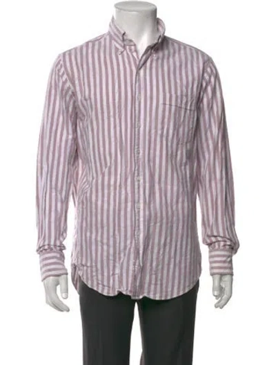 Pre-owned Drake's Striped Long Sleeve Shirt In Multicolor