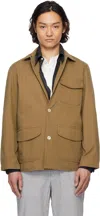 Drake's Tan Cotton Three-pocket Chore Jacket In 300 Tan