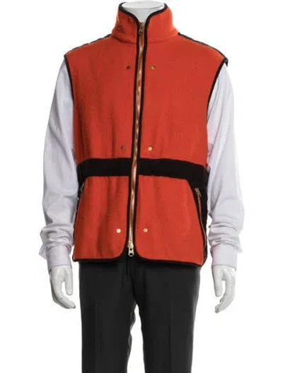 Pre-owned Drake's Virgin Wool Vest In Orange