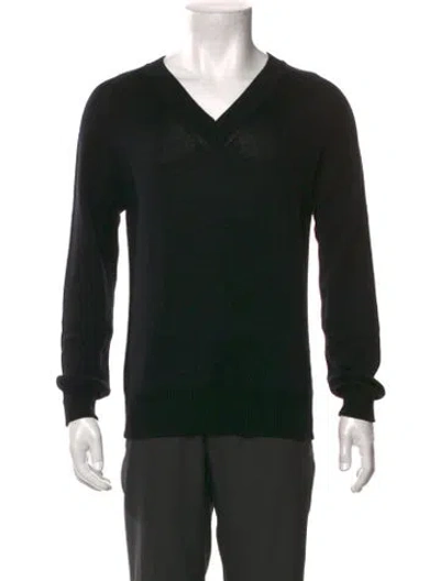 Pre-owned Drake's V-neck Long Sleeve Pullover In Gray