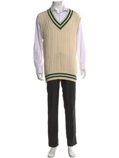 Pre-owned Drake's V-neck Sleeveless Sweater Vest In Neutrals