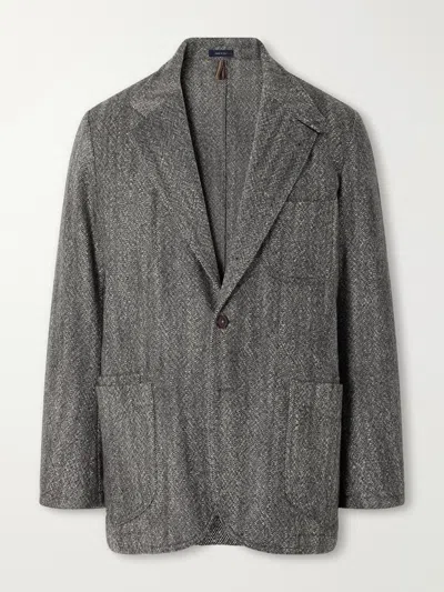Drake's Western Games Mélange Virgin Wool-tweed Blazer In Multi