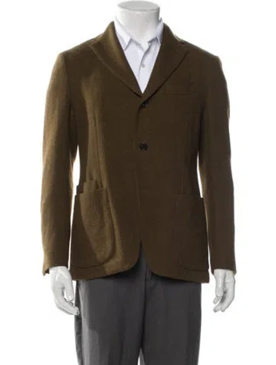 Pre-owned Drake's Wool Blazer In Green