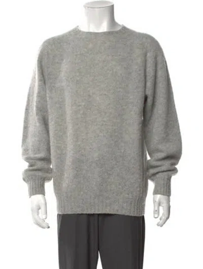 Pre-owned Drake's Wool Crew Neck Pullover In Grey