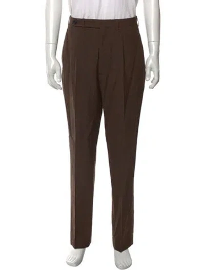 Pre-owned Drake's Wool Dress Pants In Brown