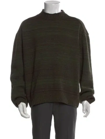 Pre-owned Drake's Wool Mock Neck Pullover In Green