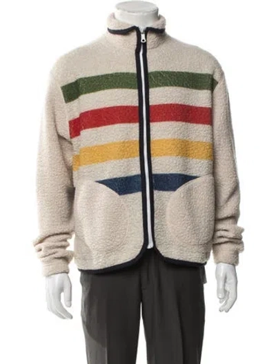Pre-owned Drake's Wool Striped Jacket In Neutrals