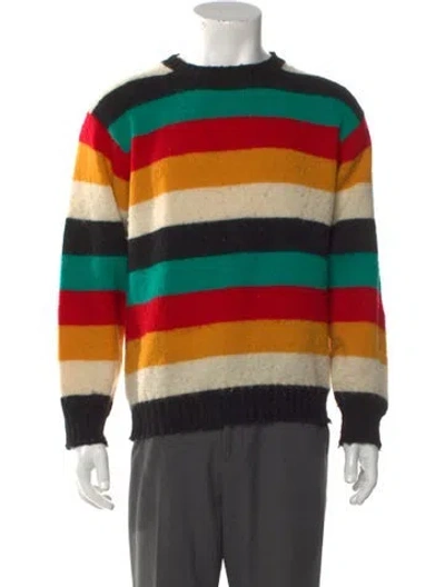 Pre-owned Drake's Wool Striped Pullover In Black