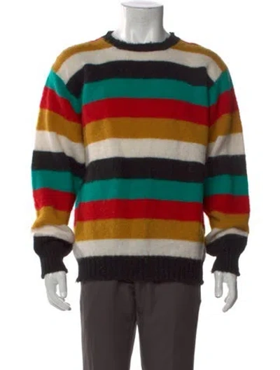 Pre-owned Drake's Wool Striped Pullover In Black