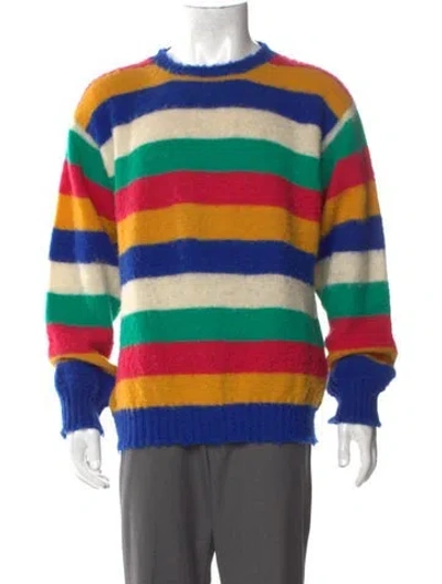 Pre-owned Drake's Wool Striped Pullover In Blue