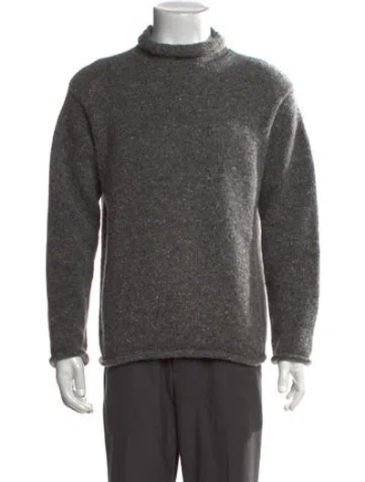 Pre-owned Drake's Wool Tweed Pattern Pullover In Grey