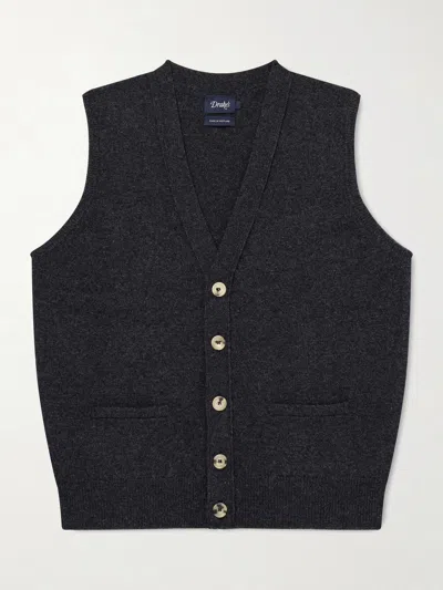 Drake's Wool Vest In Gray