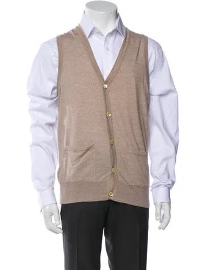 Pre-owned Drake's Wool Vest In Neutral