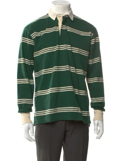 Pre-owned Drake's X St. John Striped Polo Shirt W/ Tags In Green
