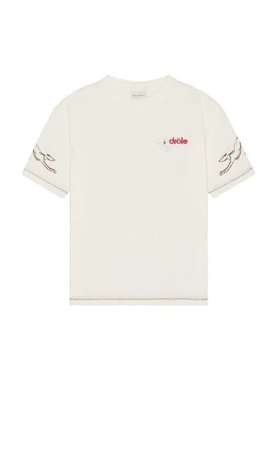 Drã´le De Monsieur Club House T-shirt In Off White