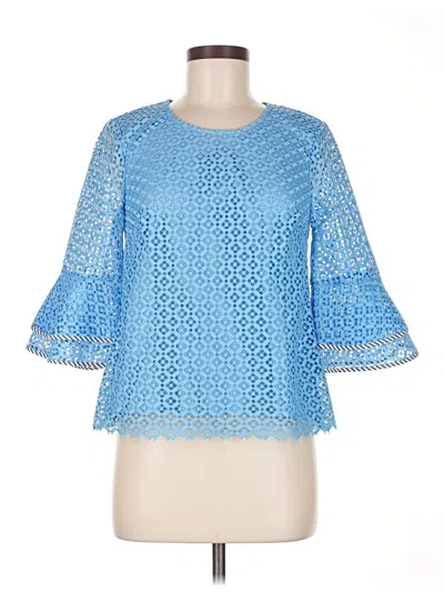 Pre-owned Draper James 3/4 Sleeve Blouse In Blue