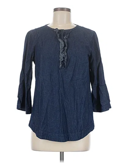 Pre-owned Draper James 3/4 Sleeve Blouse In Blue