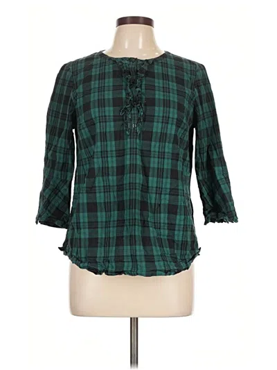 Pre-owned Draper James 3/4 Sleeve Blouse In Green