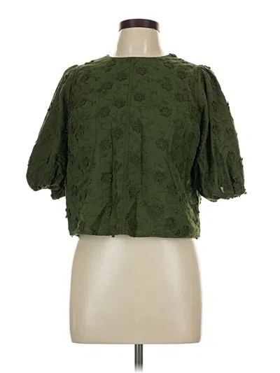 Pre-owned Draper James 3/4 Sleeve Blouse In Green