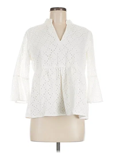 Pre-owned Draper James 3/4 Sleeve Blouse In Ivory