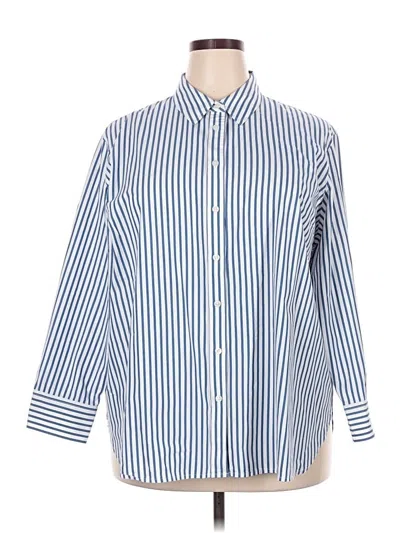 Pre-owned Draper James 3/4 Sleeve Button Down Shirt In Blue