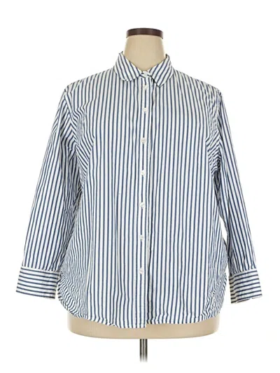 Pre-owned Draper James 3/4 Sleeve Button Down Shirt In Blue