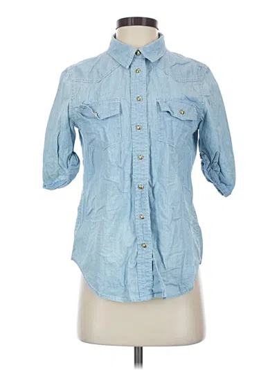 Pre-owned Draper James 3/4 Sleeve Button Down Shirt In Blue