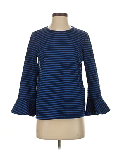 Pre-owned Draper James 3/4 Sleeve Top Blue Boatneck Tops