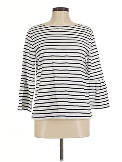 Pre-owned Draper James 3/4 Sleeve Top White Boatneck Tops
