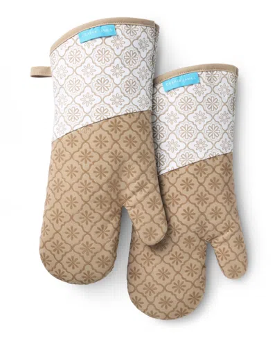 Draper James Allover Geo Floral 2-pack Oven Mitts In Brown