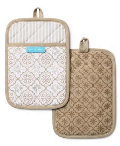 Draper James Allover Geo Floral 2-pack Pot Holders In Multi