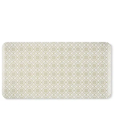 Draper James Allover Geo Floral Bistro Bevel Edge Comfort Kitchen Mat, 39" X 19.69" In Brown