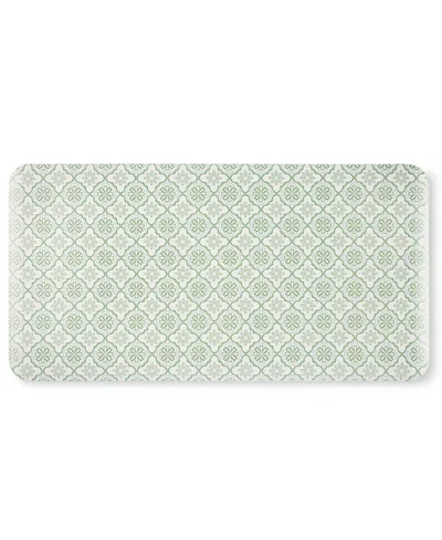 Draper James Allover Geo Floral Bistro Bevel Edge Comfort Kitchen Mat, 39" X 19.69" In Green