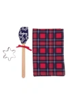 Draper James Angie Plaid Kitchen Towel, Spatula & Cookie Cutter Gift Set In Red