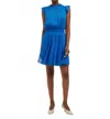 Draper James Camellia Mini Dress In Blue Polka Dot