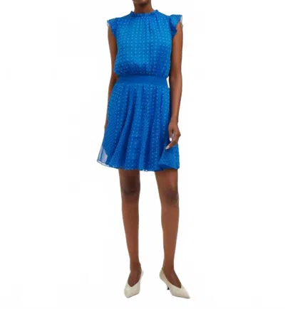 Draper James Camellia Mini Dress In Blue Polka Dot