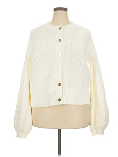 Pre-owned Draper James Cardigan Sweater In White