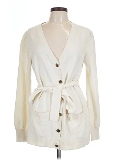 Pre-owned Draper James Cardigan Sweater In White