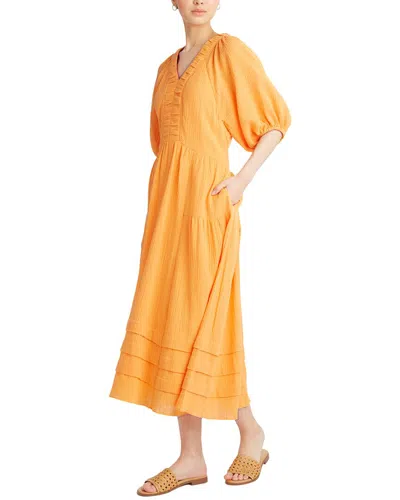Draper James Chloe V-neck Midi Dress In Orange